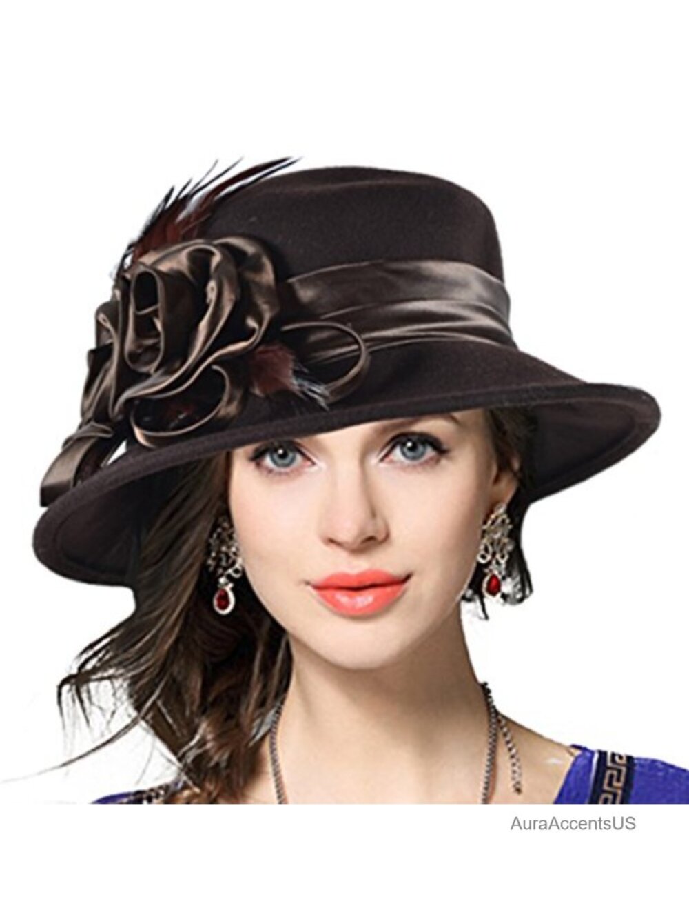 Wool Cloche Bucket Hat Church Dress Winter Felt Bowler